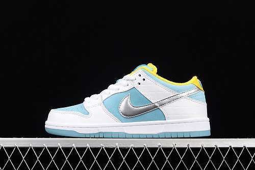 【330】[DH7687-400]-[FTC X DUNK LOW SB &#x27;LAGOON PULSE&#x27;METALLIC SILVER-SPEED YELLOW]-[