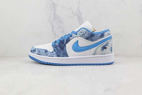 【300】[DM8947-100]-[AIR JORDAN 1 LOW GS WASHED DENIM WHITE/DUTCH BLUE/WHITE]-[UNSIEX:35.5-47.5]