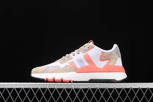 【280】[FX7459]-[NITE JOGGER BOOST CLOUD WHITE/LIGHT GREY/PINK]-[WOMAN:36-40]