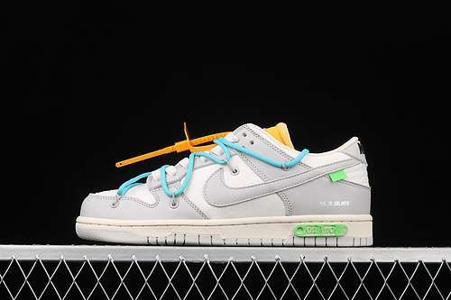 【470】[DM1602-115]-[OFF-WHITE X DUNK LOW &#x27;LOT 02 OF 50&#x27; SAIL/NEUTRAL GREY/BLUE FURY