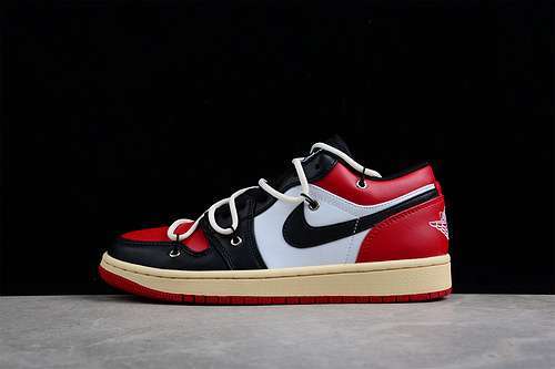 【300】[553560-612]-[AIR JORDAN 1 LOW GS BRED TOE GYM RED/WHITE/BLACK]-[WOMAN:35.5-39]-[MAN:40-47.5]