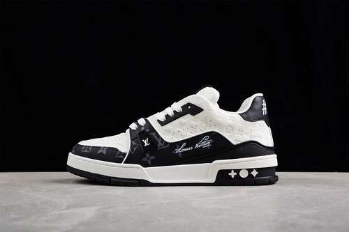 【700】[L*V TRAINER LOW SNEAKERS WHITE/BLACK/WHITE]-[WOMAN:36-39]-[MAN:40-45]