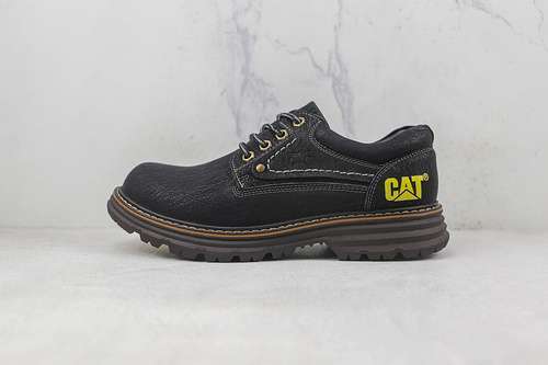 【380】[CAT SPORT LOW CASUAL SHOES BLACK/BLACK/YELLOW]-[MAN:38-44]