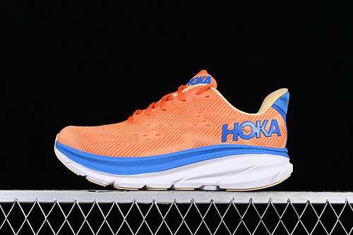 【260】[1132210 VOIM]-[HOKA CLIFTON 9 WIDE WHITE/BLUE/ORANGE]-[MAN:39-45]