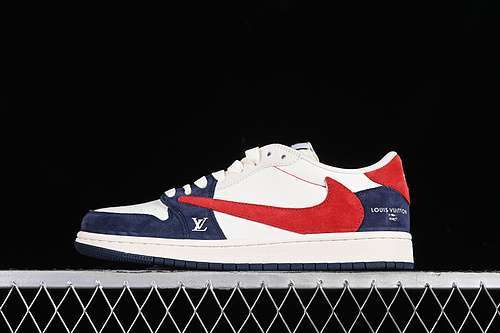 【360】[YQ2088-670]-[TRAVIS SCOTT X FRAGMENT DESIGN AIR JORDAN 1 LOW OG SP WHITE/RED/BLUE]-[36-45]