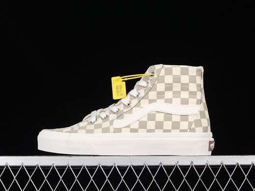 【300】[VN0A4U169F01]-[SKATE SK8-HIGH 38 DX CHECKERBOARD MILK TEA COLOR/WHITE]-[UNSIEX:35-44]