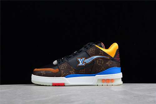 【730】[L*V TRAINER 21SS SNEAKERS BROWN/YELLOW/WHITE]-[MAN:39-45]