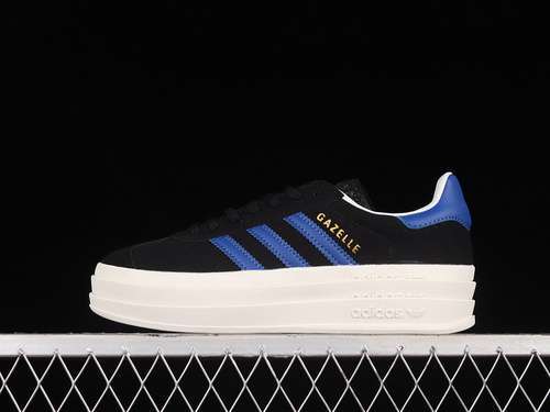 【280】[HQ4408]-[GAZELLE BOLD SHOES CORE BLACK/LUCID BLUE/GOLD METALLIC]-[WOMAN:36-40]