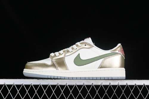 【260】[FQ6593-100]-[AIR JORDAN 1 RETRO LOW OG SAIL/OIL GREEN/METALLIC GOLD GRAIN/SATURN GOLD/CEDAR]