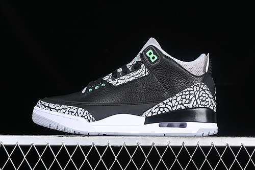 【530】[CT8532-031]-[AIR JORDAN 3 RETRO BLACK/GREEN GLOW/WOLF GREY/WHITE]-[MAN:40-47.5]