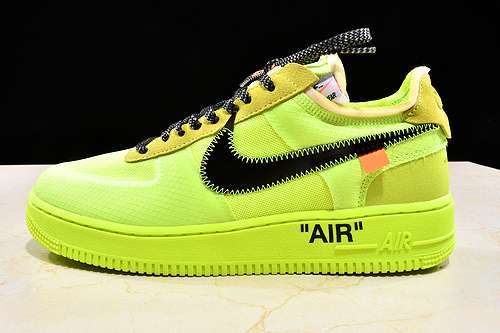 【500】[AO4606-700]-[OWF AIR FORCE 1 LOW X OFF WHITE VOLT/HYPER JADE-CONE-BLACK]