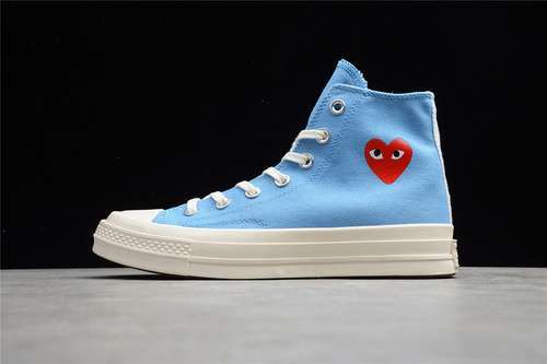 【190】[168300C]-[COMME DES GARÇONS PLAY X CHUCK TAYLOR ALL-STAR 70S HIGH BRIGHT BLUE/RED/WHITE]