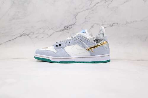 【320】[DC9936-100]-[SB DUNK LOW PRO WHITE/PSYCHIC BLUE/METALLIC GOLD]-[WOMAN:36-39]-[MAN:40-45]