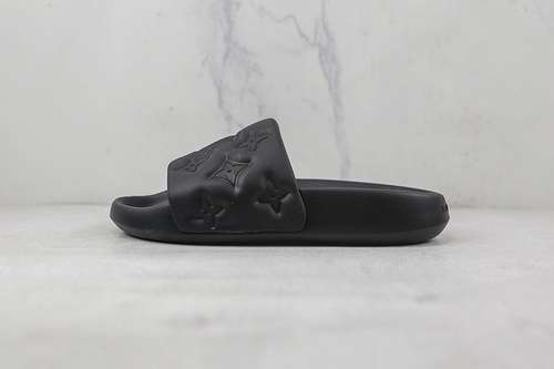 【280】[L*V WATERFRONT MONOGRAM SLIPPERS BLACK/BLACK/BLACK]-[MAN:38-45]