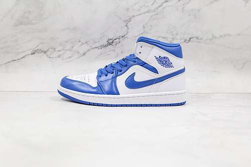 【340】[554724-114]-[AIR JORDAN 1 MID WHITE/WHITE/HYPER ROYAL]-[WOMAN:36-39]-[MAN:40-46]