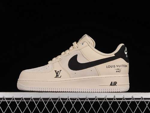 【340】[BS6055-202]-[L*V X AIR FORCE 1 LOW 07 BEIGE/BLACK/BEIGE]-[WOMAN:36-39]-[MAN:40-45]