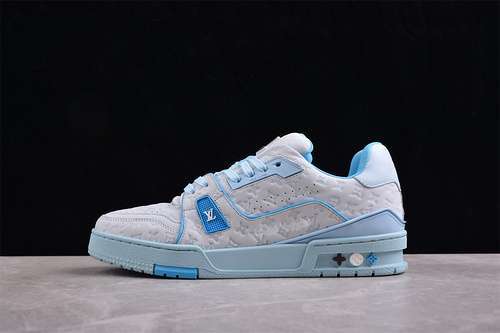 【630】[2024TRAINER L*V LOUIS VUITTON TRAINER WHITE/GREY/BLUE]-[MAN:38-45]