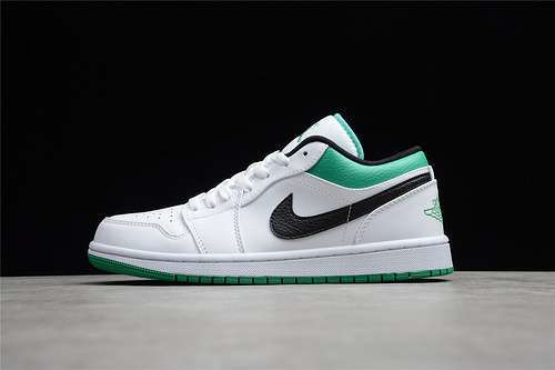 【300】[553558-129]-[AIR JORDAN 1 LOW WHITE/STADIUM GREEN/LUCKY GREEN/BLACK]-[WOMAN:36-39]-[MAN:40-47]