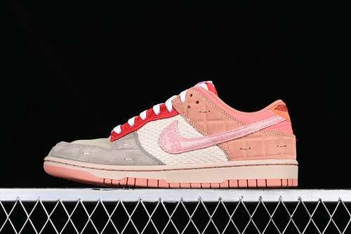 【470】[FN0316-999]-[CLOT X DUNK LOW WHAT THE BROWN/GREY/RED]-[WOMAN:36-39]-[MAN:40-47.5]