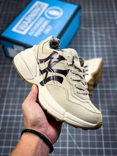 【370】[GU*CCI RHYTON VINTAGE TRAINER SNEAKER BEIGE/WHITE/BLACK]-[WOMAN:35-39]-[MAN:40-45]