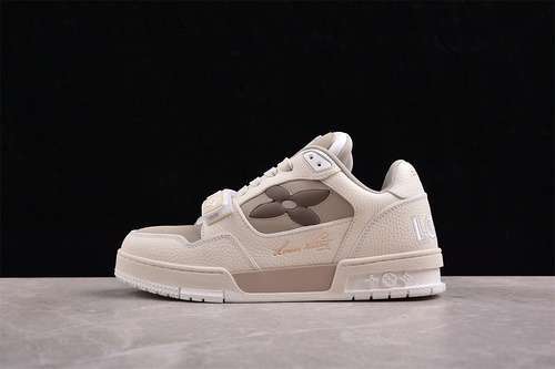 【630】[2024TRAINER L*V LOUIS VUITTON TRAINER WHITE/GREY/KHAKI]-[WOMAN:35-39]-[MAN:40-45]