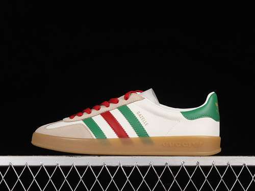 【360】[439547]-[GU*CCI X GAZELLE SHOES CLOUD WHITE/GREEN/RED]-[WOMAN:36-39]-[MAN:40-46.5]