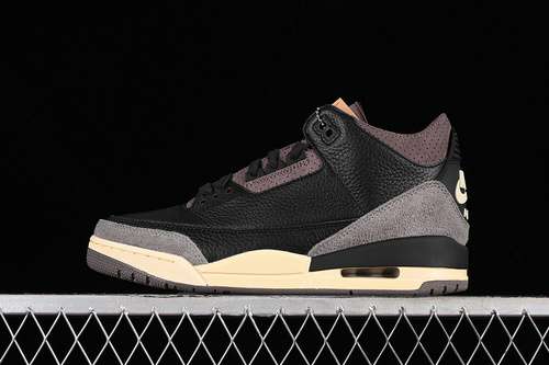 【580】[FZ4811-001]-[A MA MANIERE X AIR JORDAN 3 RETRO BLACK BLACK/BLACK/FLAT PEWTER/VIOLET ORE]