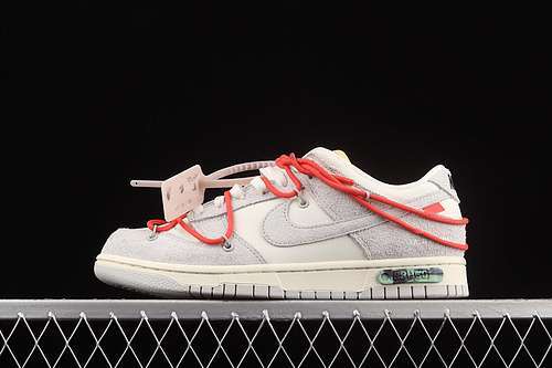 【330】[DJ0950-118]-[OW X SB DUNK LOW LOT 33 OF 50 SAIL/NEUTRAL GREY/CHILE RED]-[UNSIEX:36-47.5]