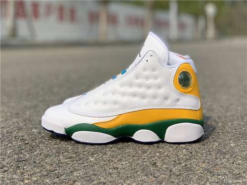 【450】[CV0785-158]-[AIR JORDAN 13 GS PLAYGROUND WHITE/BLACK-COURT PURPLE-TOTAL ORANGE]