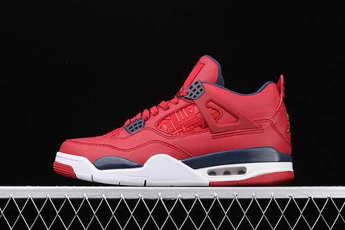 [CI1184-617]-[AIR JORDAN 4 RETRO FIBA GYM RED/OBSIDIAN-WHITE-METALLIC GOLD]