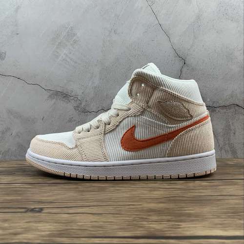 【320】[DA8009-108]-[AIR JORDAN 1 MID GS CORDUROY SAIL/ORANGE QUARTZ/WHITE]-[WOMAN:36-39]-[MAN:40-46]