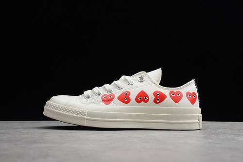 [53-51-59]-[162975C]-[CHUCK TAYLOR ALL-STAR 70S X CDG LOW MULTI HEARTS WHITE/RED-EGRET]