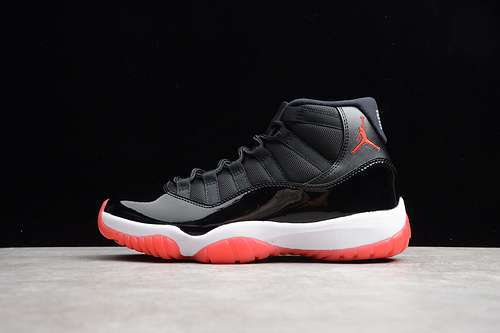 [378037-010]-[CJ AIR JORDAN 11 RETRO PLAYOFFS LACK/VARSITY RED-WHITE]-[MAN:40-46]