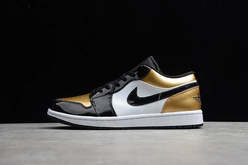 【340】[CQ9447-700]-[AIR JORDAN 1 LOW GOLD TOE BLACK/GOLD/WHITE]-[MAN:40-46]