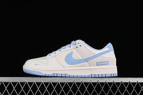 【360】[BB6698-513]-[SB DUNK LOW SUPREME WHITE/GREY/BLUE]-[WOMAN:36-39]-[MAN:40-45]
