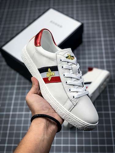 【310】[GU*CCI ACE EMBROIDERED LOW-TOP SNEAKER WHITE/RED/BLUE]-[MAN SIZE:38-44]