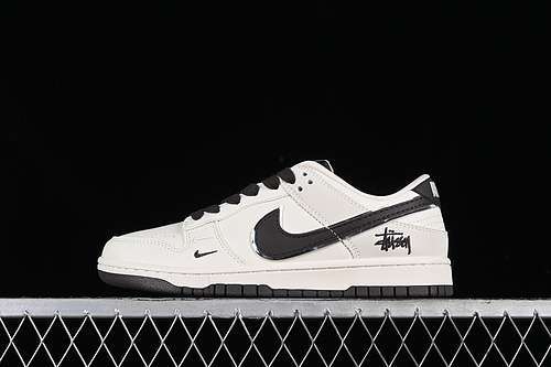 【360】[DQ1098-378]-[STUSSY X SB DUNK LOW OFF WHITE/BLACK]-[WOMAN:36-39]-[MAN:40-45]