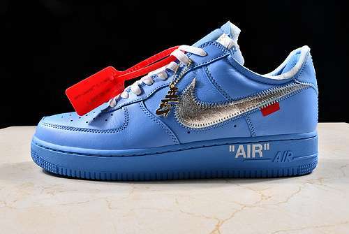 【500】[CI1173-400]-[H12 AIR FORCE 1 LOW OFF-WHITE MCA UNIVERSITY BLUE/SILVER-WHITE]