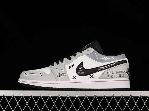 【300】[553558-062]-[AIR JORDAN 1 LOW WHITE/LIGHT GREY/BLACK]-[WOMAN:36-39]-[MAN:40-46]
