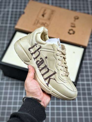 【600】[GU*CCI RHYTON VINTAGE TRAINER SNEAKER BEIGE/BEIGE/BLACK]-[WOMAN:35-39]-[MAN:40-45]