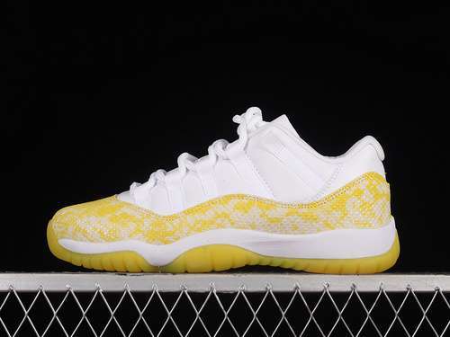 【450】[AH7860-107]-[AIR JORDAN 11 RETRO LOW YELLOW SNAKESKIN WHITE/TOUR YELLOW/SAIL]-[UNISEX:36-44.5]