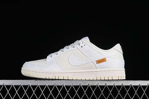【360】[BB9676-312]-[SB DUNK LOW GU*CCI WHITE/SILVER/GREY/SILVER]-[WOMAN:36-39]-[MAN:40-45]