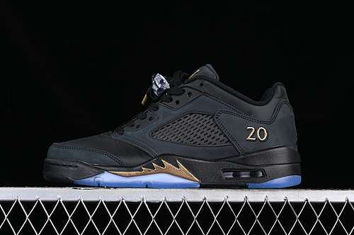 【360】[DJ1094-001]-[AIR JORDAN 5 LOW WINGS BLACK/GOLD/BLUE]-[WOMAN:36-39]-[MAN:40-47.5]