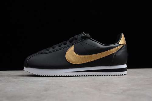 [902801-002]-[LEATHER]-[CORTEZ SE XLV BLACK/METALLIC GOLD WHITE]-[MAN:39-44.5]-[OG00114]