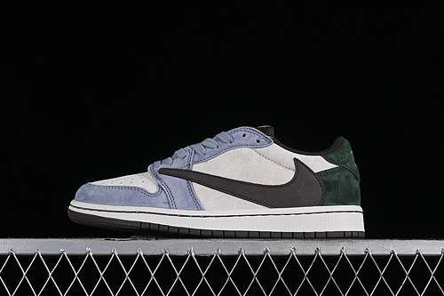 【380】[DM7866-820]-[TRAVIS SCOTT AIR JORDAN 1 LOW OG WHITE/BLUE/BROWN/GREEN]-[UNISEX:36-47.5]