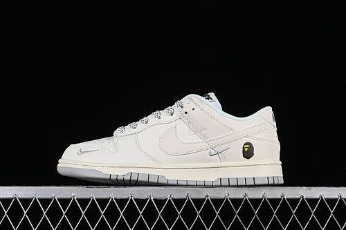 【280】[XD6188-018]-[DUNK LOW SB BAPE WHITE/GREY]-[WOMAN:36-39]-[MAN:40-46]
