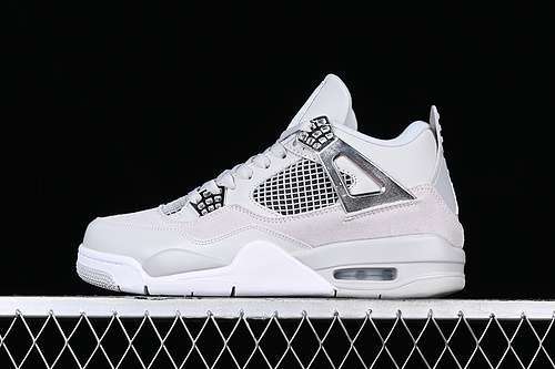 【280】[AQ9129-001]-[AIR JORDAN 4 RETRO FROZEN MOMENTS WHITE/GREY/SILVER]-[UNISEX:36-46]