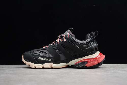 [ECBA8004281]-[3.0 TRIPLE S SNEAKER GOMMA MAILLE BLACK/RED]-[UNISEX:36-45]-[2-260]