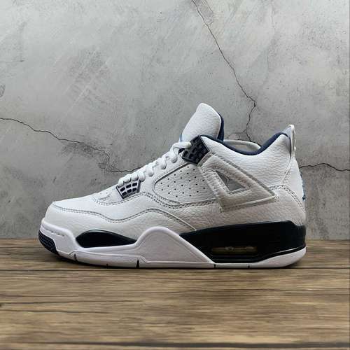 【450】[314254-107]-[AIR JORDAN 4 RETRO LS WHITE/LEGEND BLUE-MDNGHT NAVY]-[MAN:40-46]