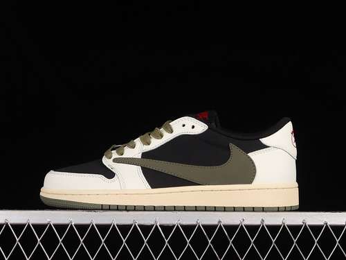 【320】[DZ4137-106]-[TRAVIS SCOTT X AIR JORDAN 1 LOW OG SAIL/UNIVERSITY RED-BLACK-MEDIUM OLIVE]